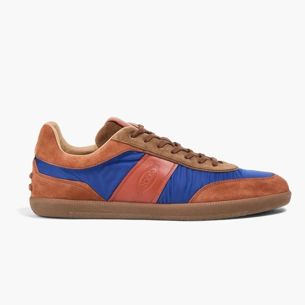 Men’s Tod’s Leather, Suede, and Shell Sneakers in Bright Blue